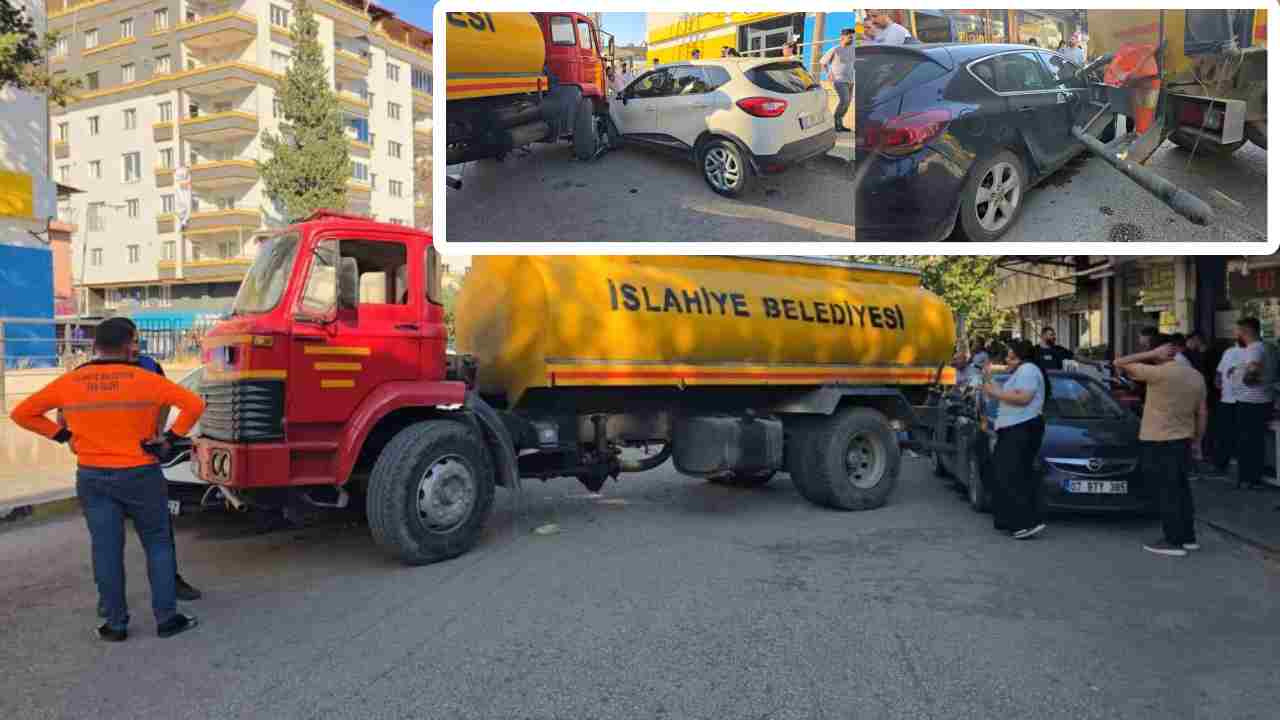 Gaziantep’te El Freni Çekilmeyen Tanker Dehşet Saçtı: 3 Araç Hasar Gördü