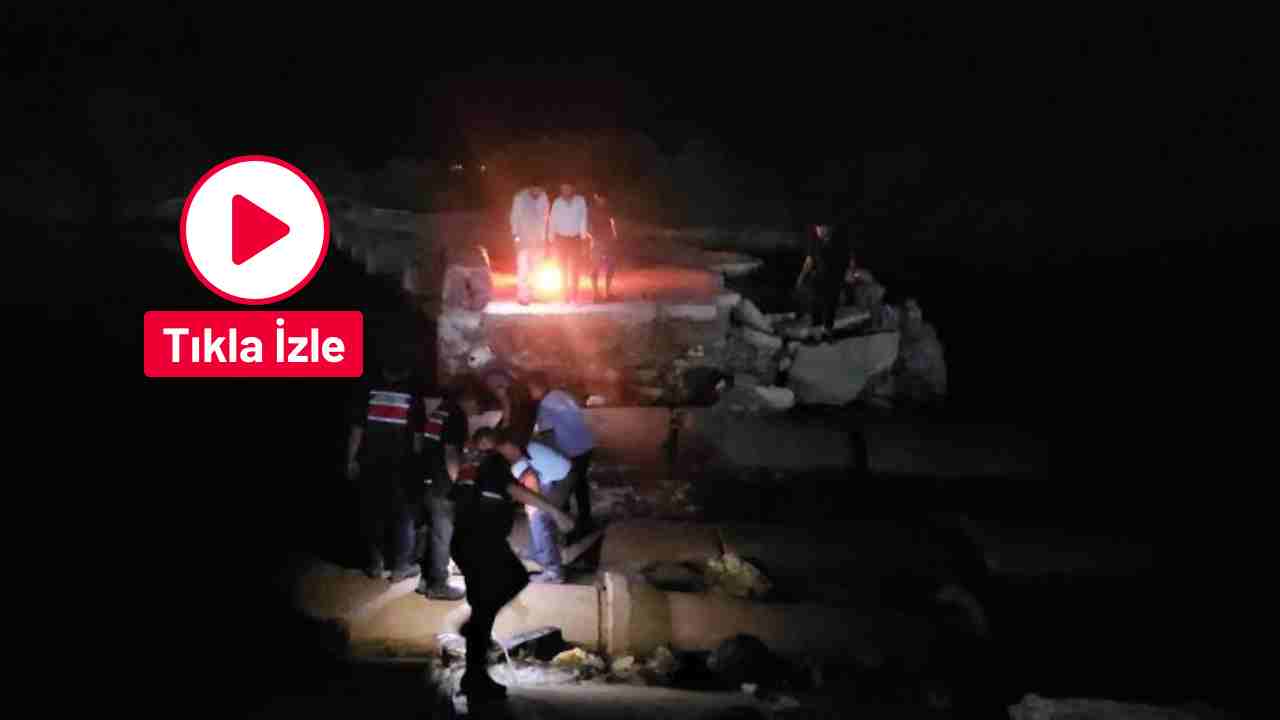 Gaziantep'te gece yarısı korku dolu anlar! 4 kişi yıkık köprüde mahsur kaldı