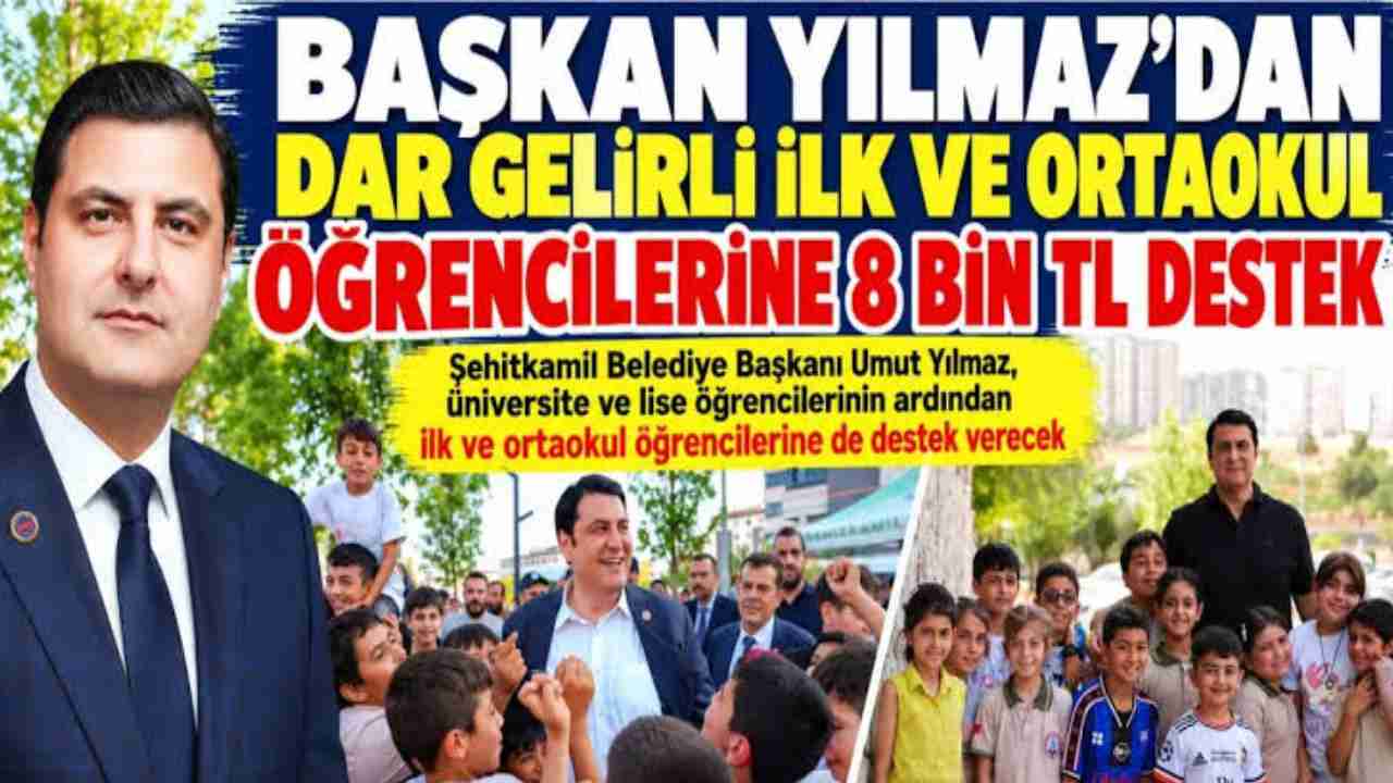 Şehitkamil Belediyesi'nden İlk ve Ortaokul Öğrencilerine Müjde: 8 Bin TL