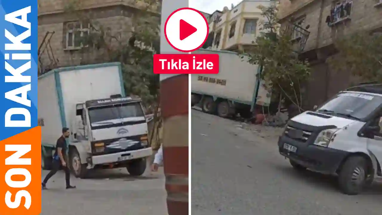 Gaziantep’te Kamyonun Freni Patladı! Facianın Eşiğinden Dönüldü