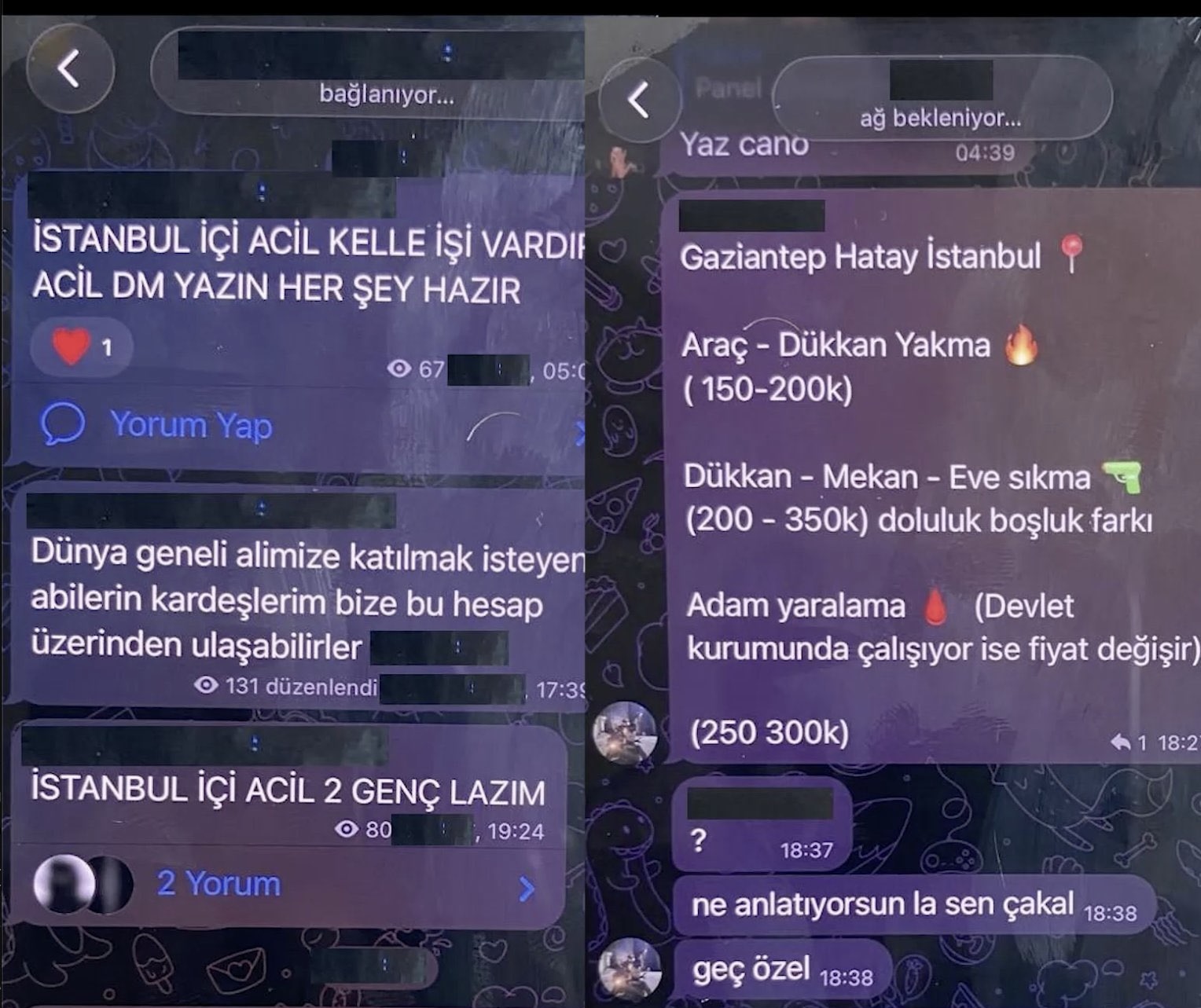 Gaziantep’te Daltonlar’ın dehşet tarifesi iddiası: Araç yakma, kurşunlama ve yaralama!
