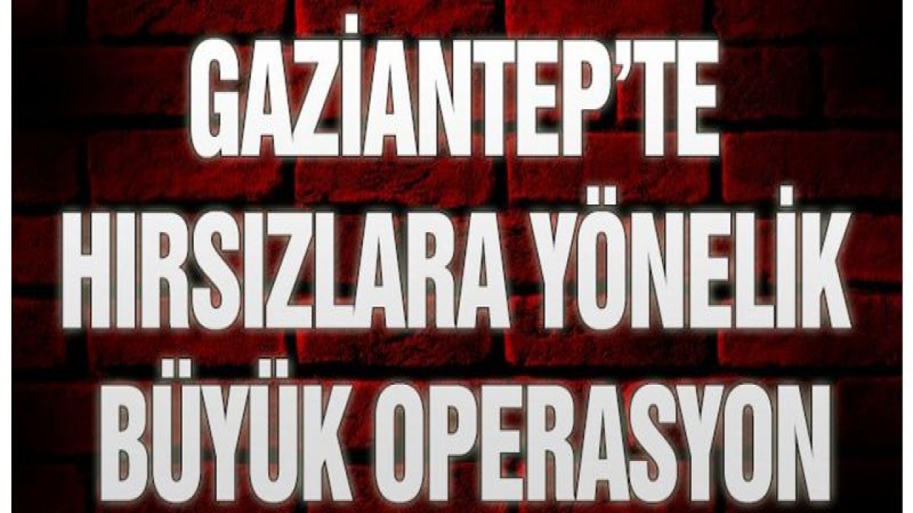 Gaziantep'te hırsızlık operasyonu