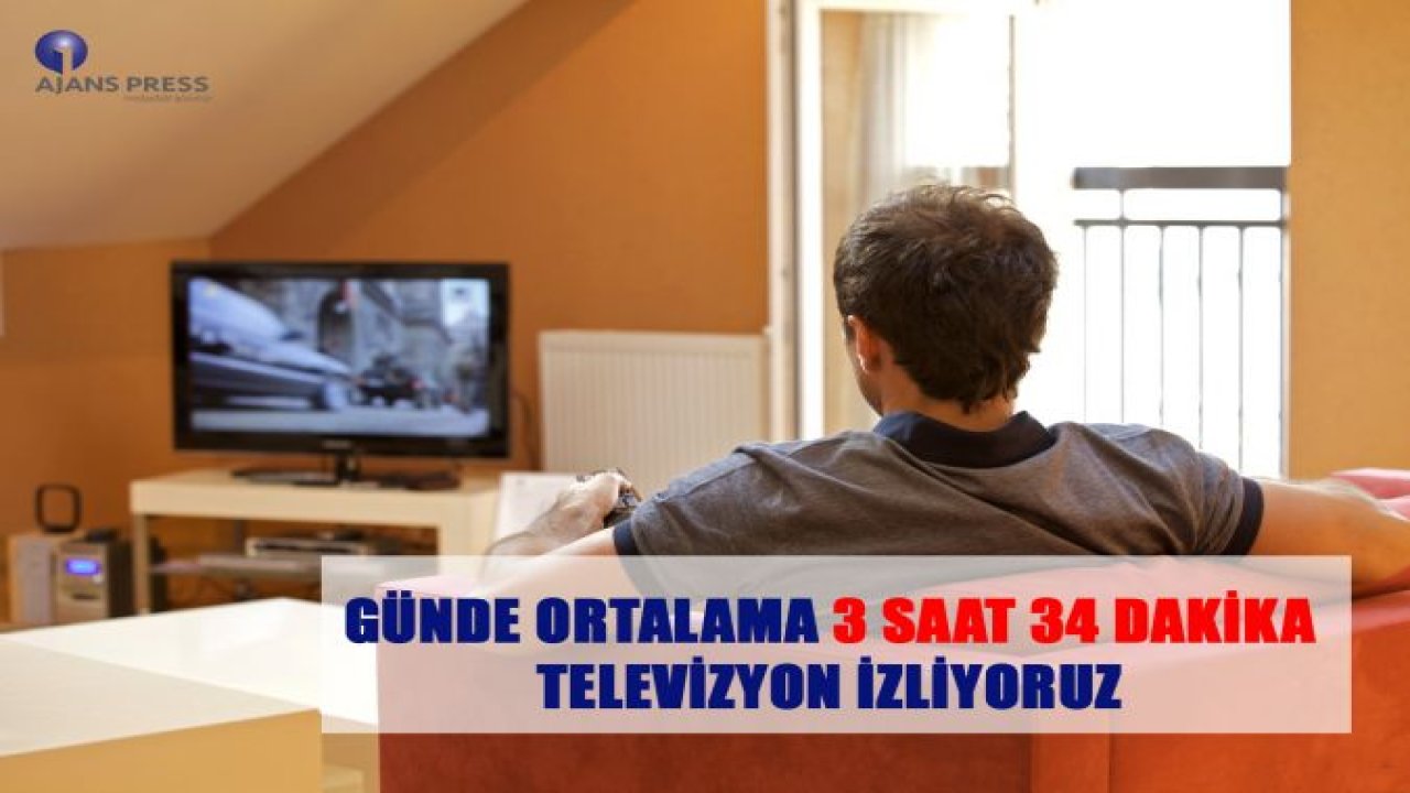 GÜNDE ORTALAMA 3 SAAT 34 DAKİKA TELEVİZYON İZLİYORUZ