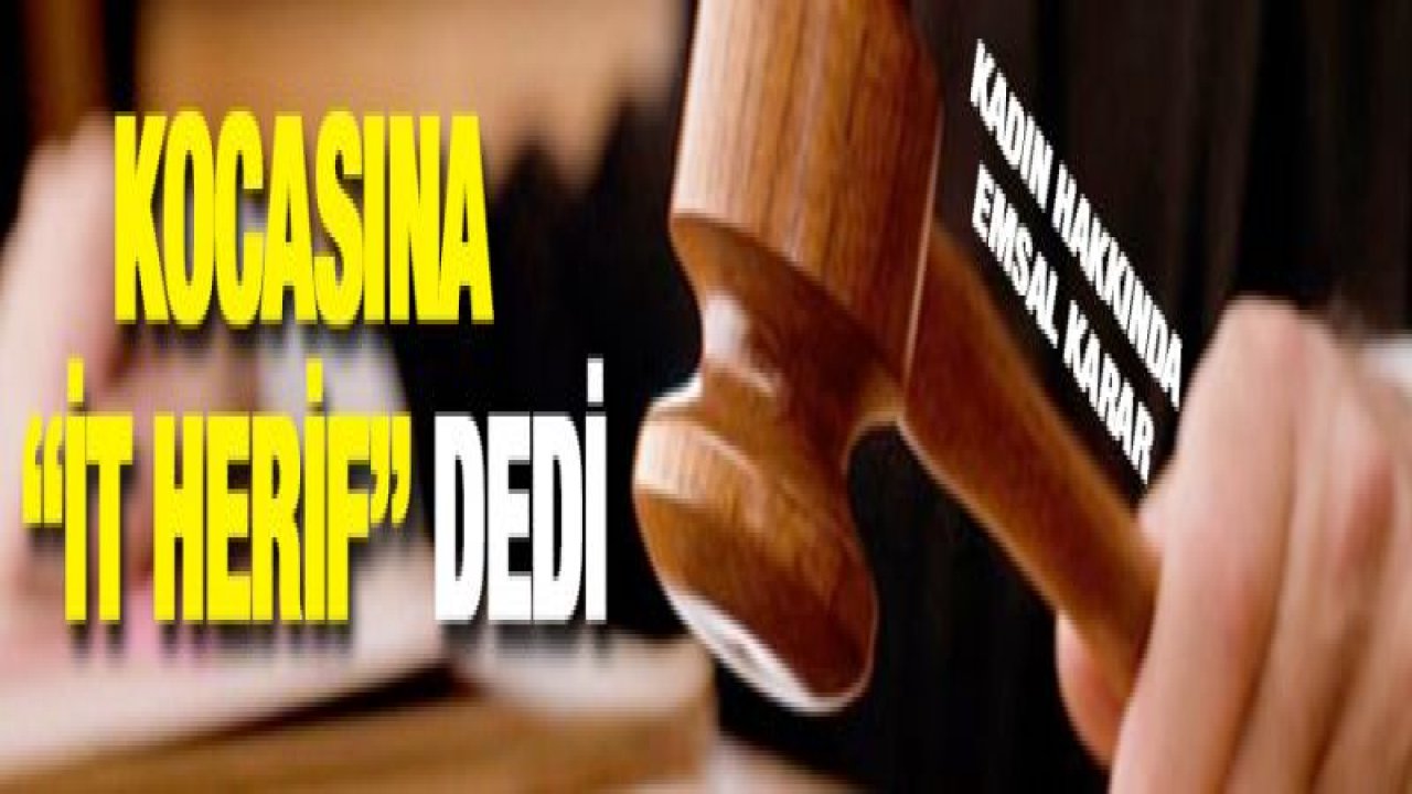 Kocasına 'İt herif' diyen kadın hakkında emsal karar