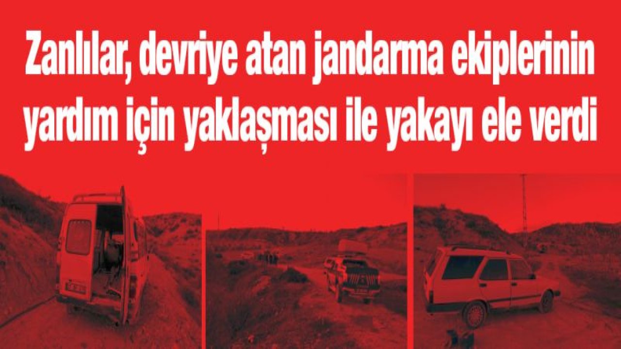 Hırsızlık zanlılarının bulunduğu araç çamura saplandı