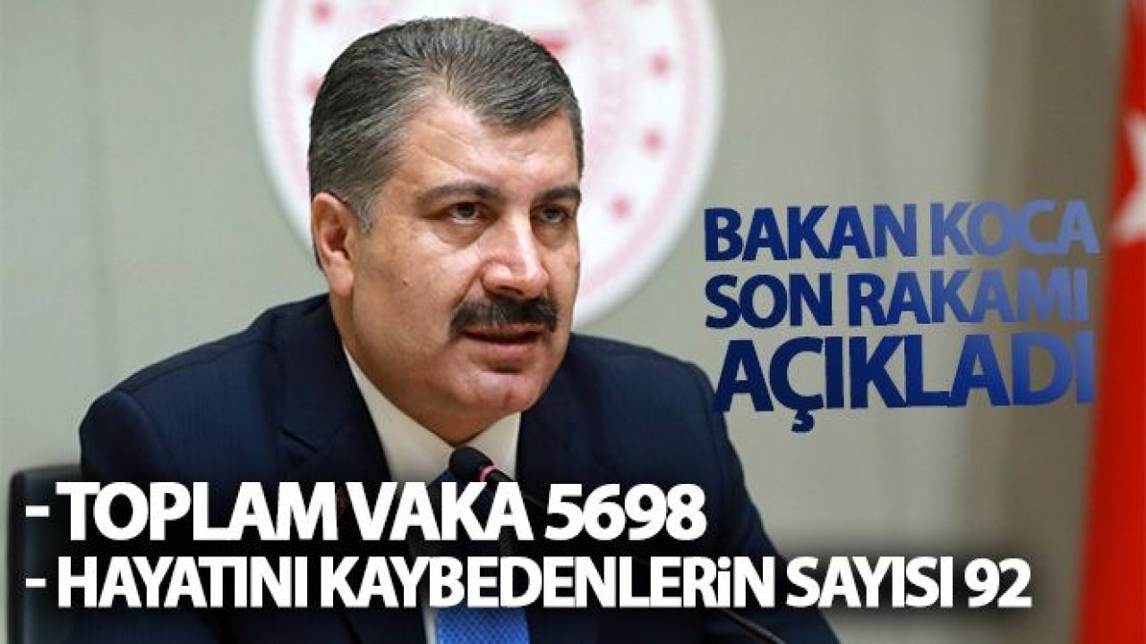 Bakan Fahrettin Koca: 'Toplam Hasta sayımız 5698, can kaybımız 92'