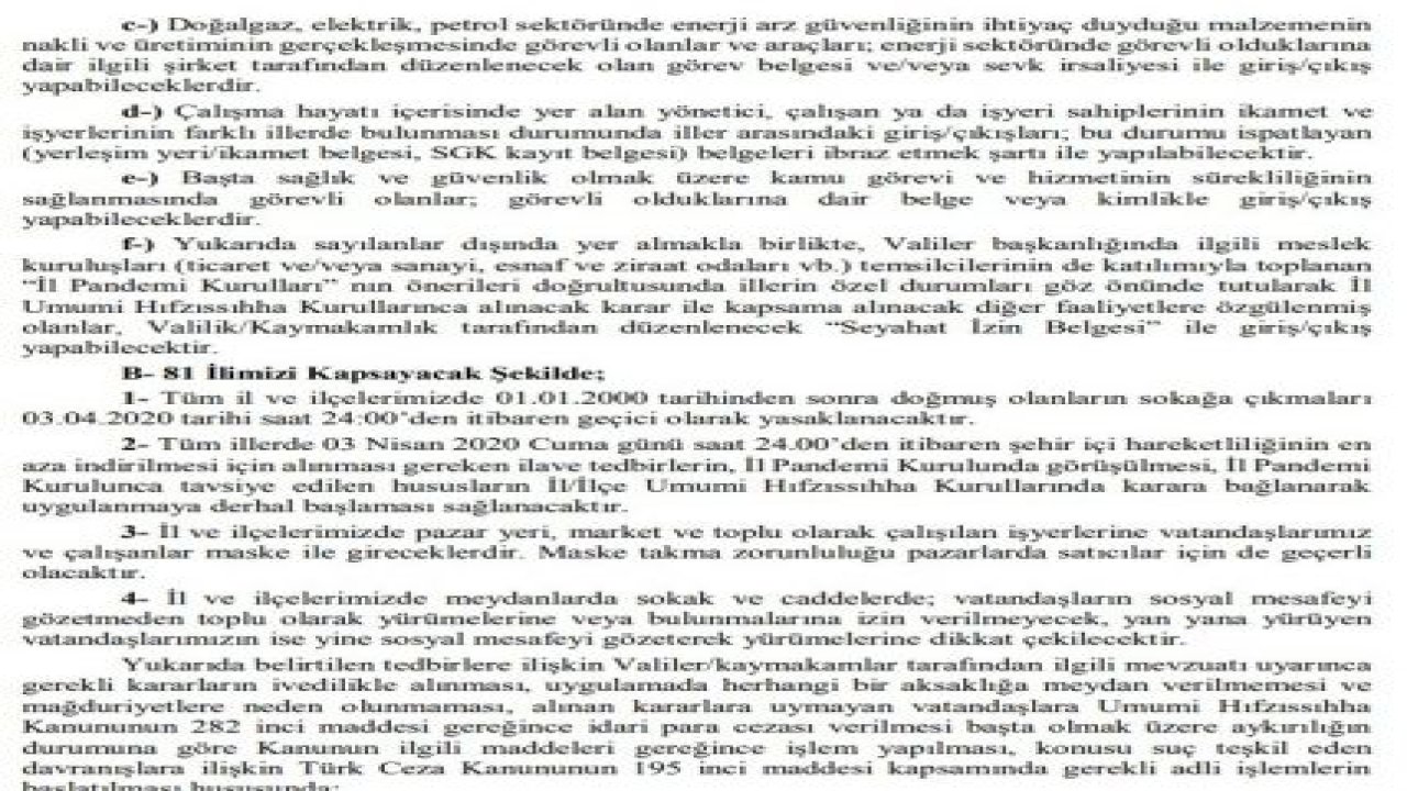 Gaziantep Valiliği Açıkladı: Gaziantep'te Hangi Yasaklar Uygulanacak?