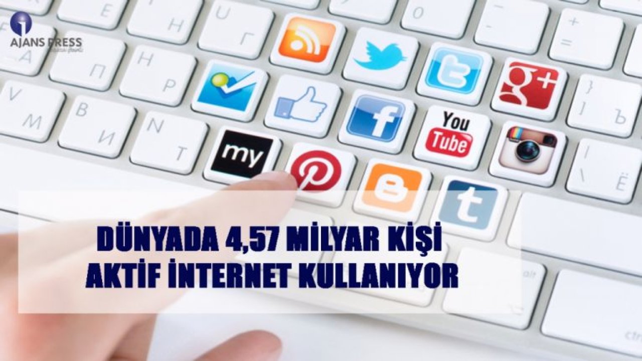 DÜNYADA 4,57 MİLYAR KİŞİ AKTİF İNTERNET KULLANIYOR