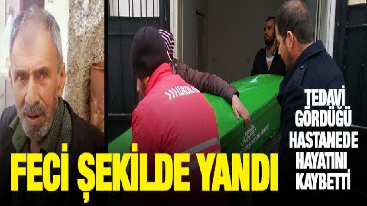 Eşi karbonmonoksit gazından zehirlenen yaşlı adam yanarak öldü