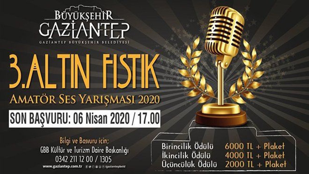 Altın Fıstık Türk Sanat Müziği Amatör Ses Yarışması düzenlenecek