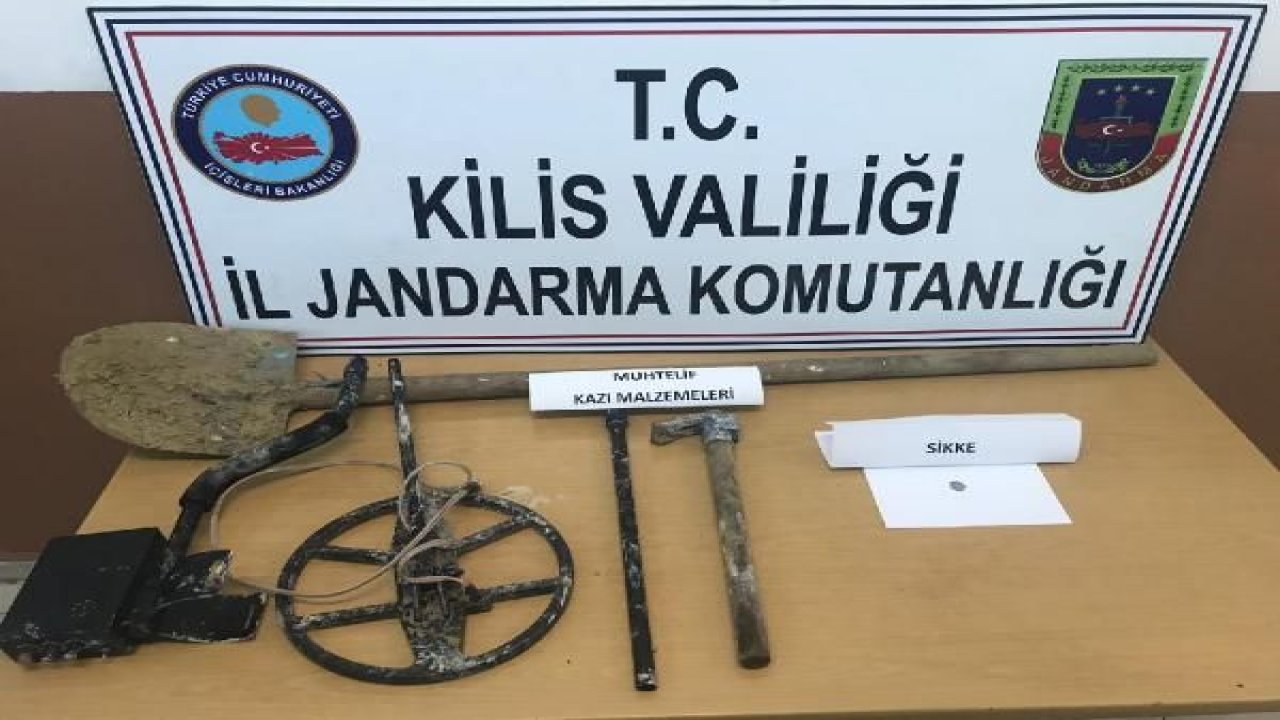 Kilis'te kaçak kazı yapan 3 kişi gözaltına alındı