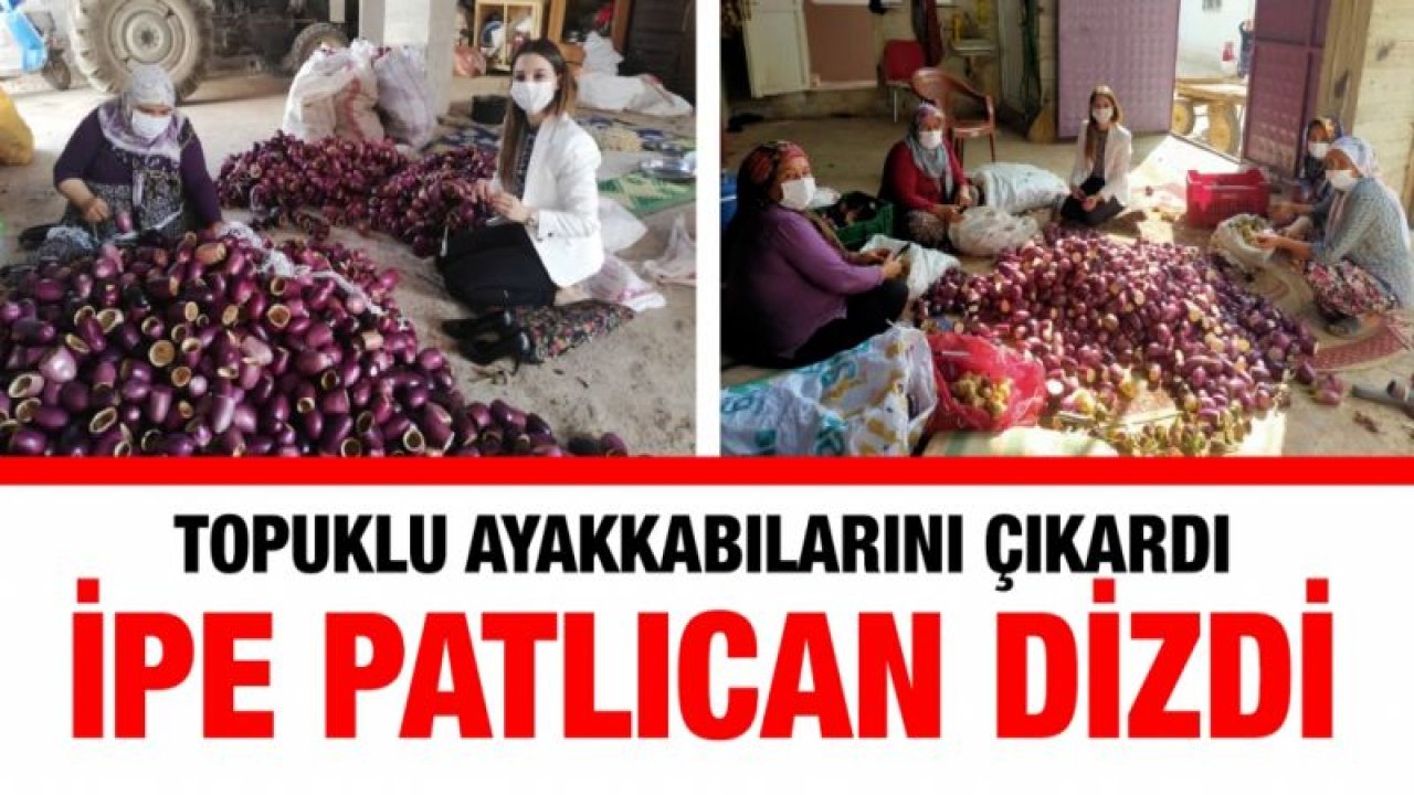 Topuklu ayakkabılarını çıkardı ipe patlıcan dizdi