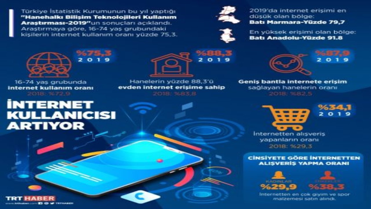 İnternet kullanıcısı artıyor