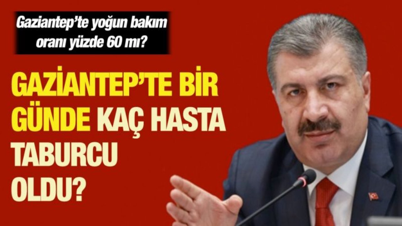 Gaziantep’te yoğun bakım oranı yüzde 60 mı?... Gaziantep’te bir günde kaç hasta taburcu oldu?