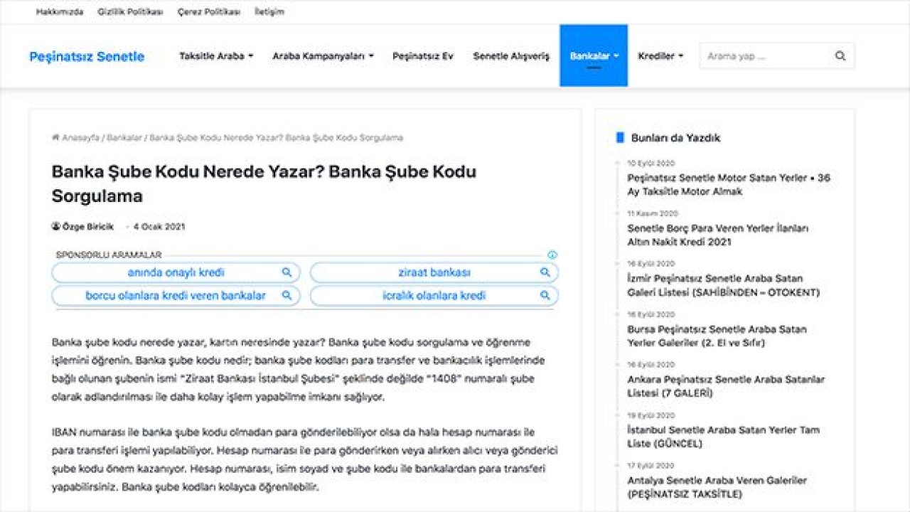 Banka şube kodu nedir