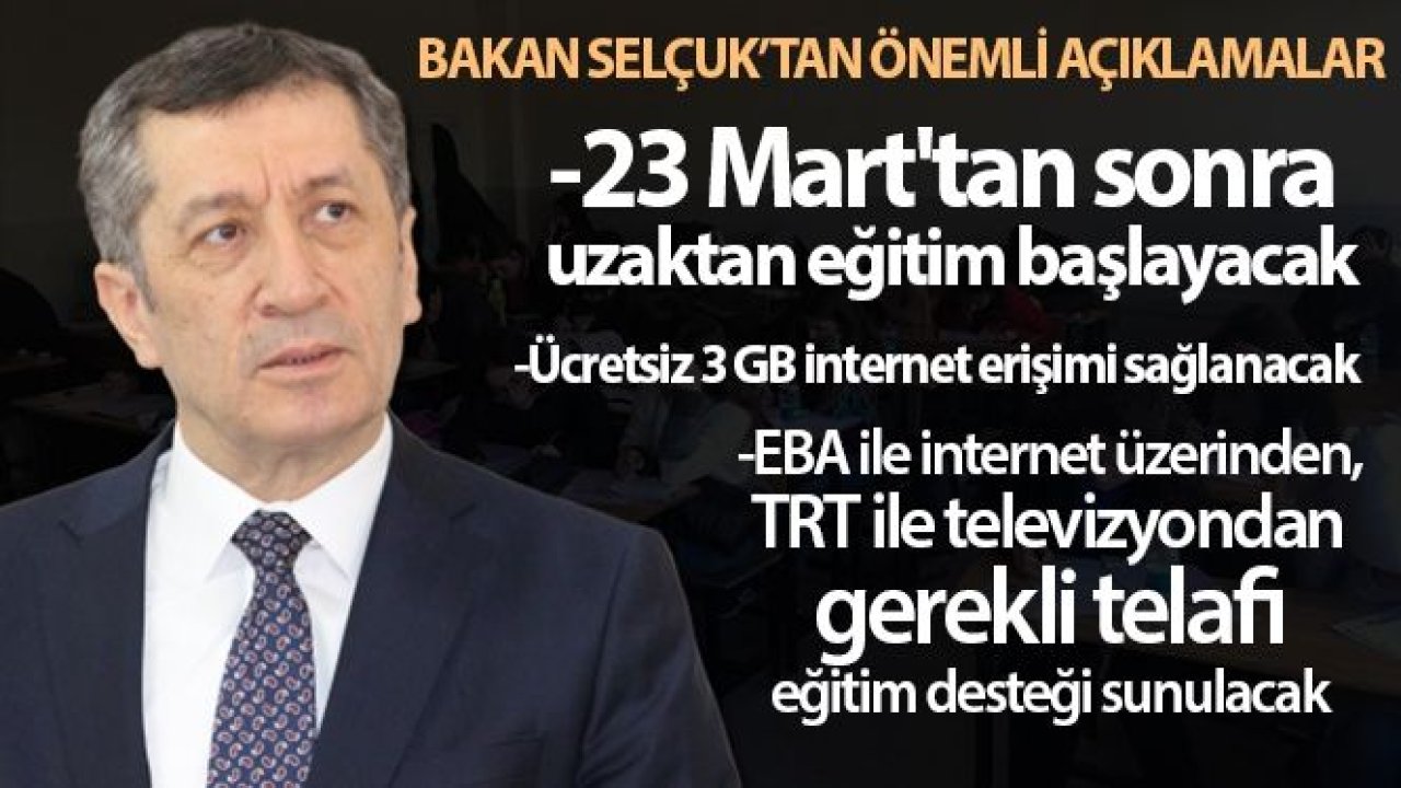 Milli Eğitim Bakanı Selçuk'tan Tatil Ve Uzaktan Eğitim Açıklamaları