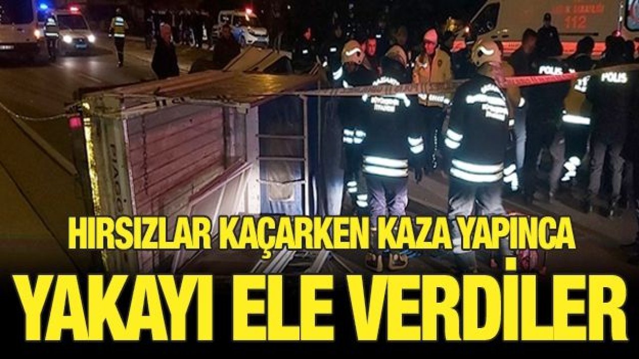 Hırsızlar kaçarken kaza yapınca yakayı ele verdiler