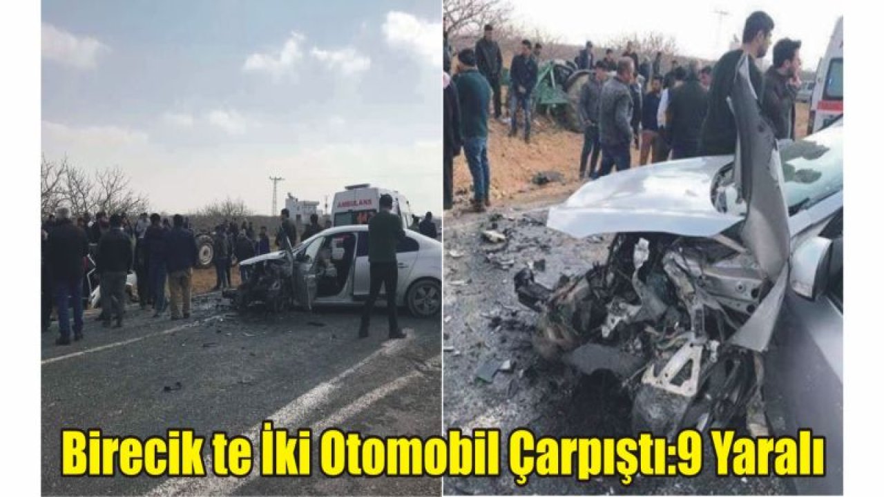 İki Otomobil Çarpıştı:9 Yaralı