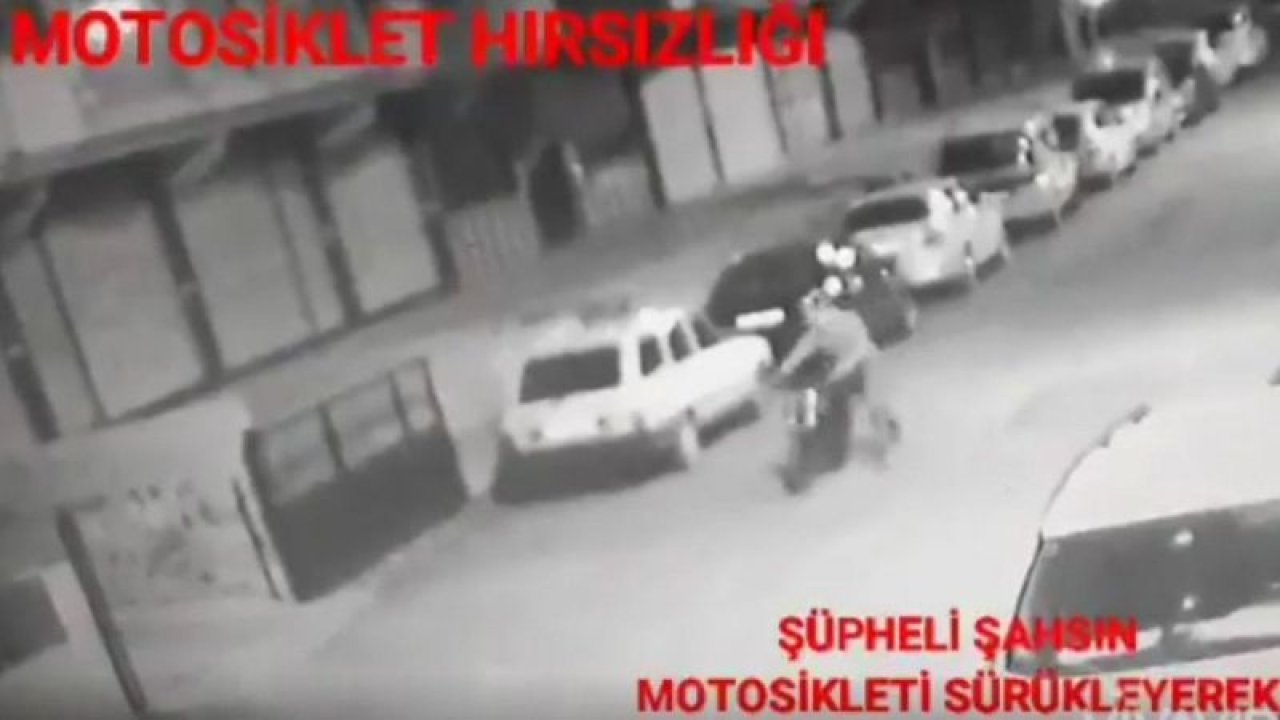 Motosiklet hırsızlığı güvenlik kamerasında
