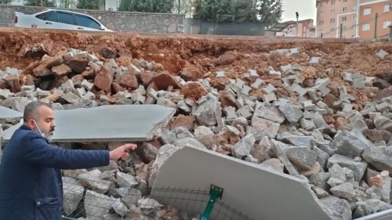 İstinat duvarı çöktü! Şans eseri yaralanan olmadı