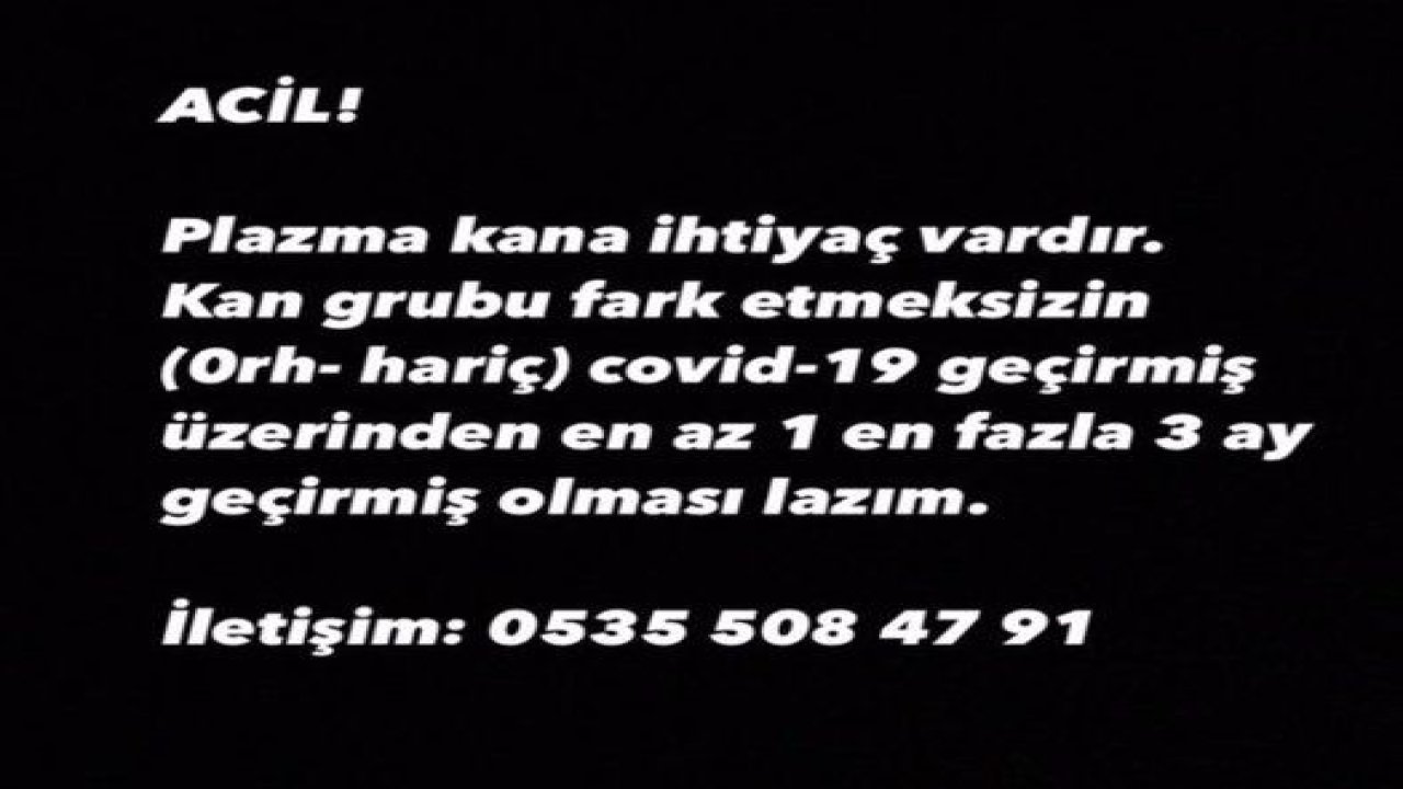 Acil Plazma Gaziantep