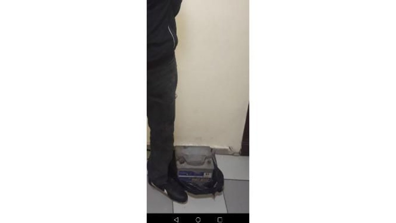 Akü hırsızı suçüstü yakalandı
