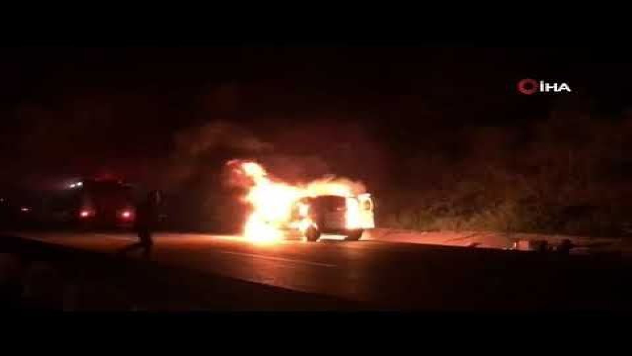 Video Haber...Cayır cayır yanan aracını gözyaşlarıyla izledi