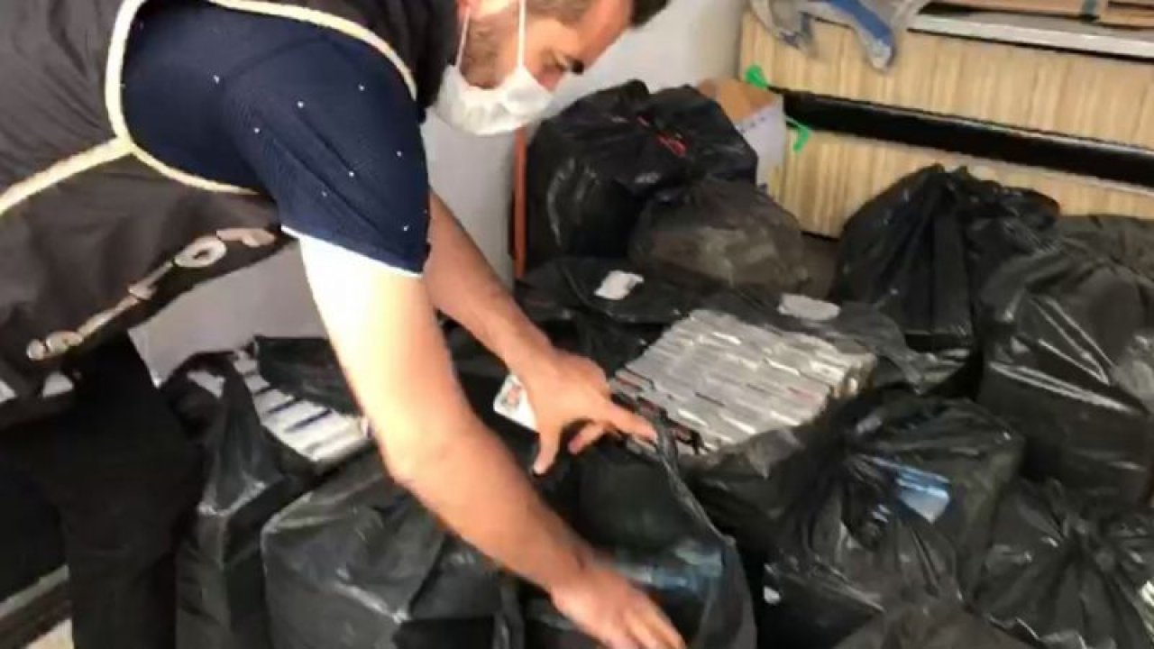Son Dakika...Video Haber..Gaziantep’te 4 bin 680 paket kaçak sigara yakalandı