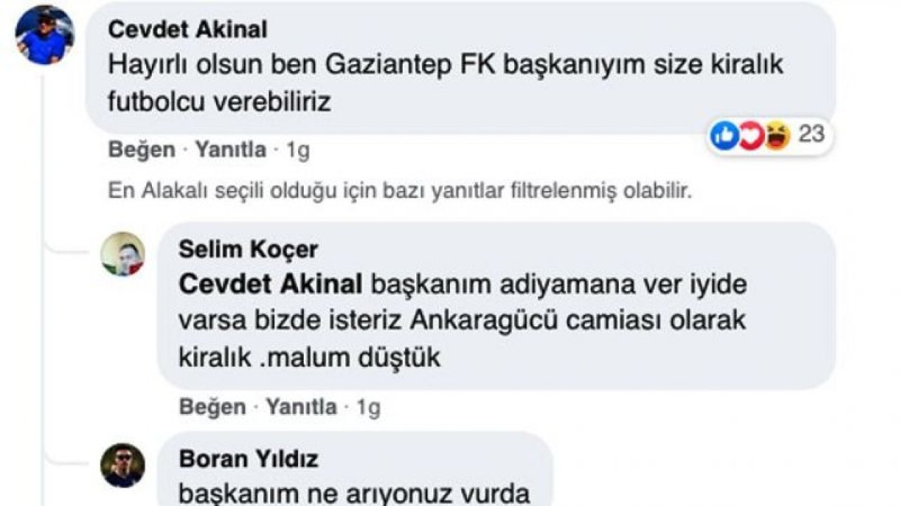 Akınal yorumu kaldırdı!