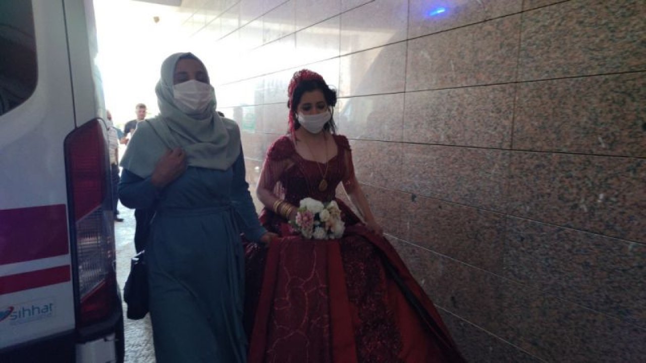 Düğünü bırakıp gelinliğiyle hastaneye koştu