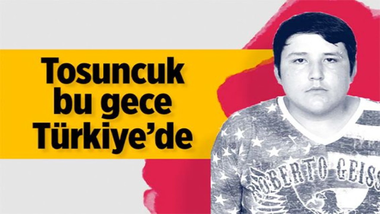 Tosuncuk bu gece Türkiye'ye getiriliyor