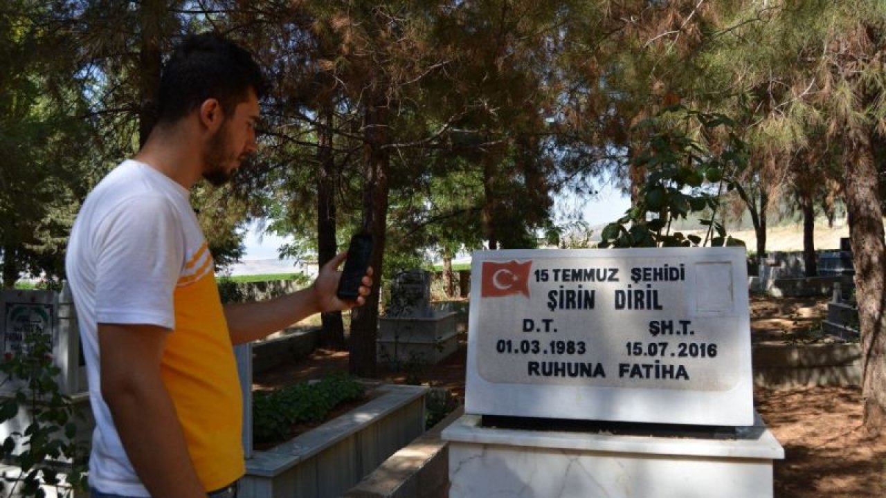 Hastalığı nedeniyle evden çıkamayan anne 15 Temmuz şehidi oğlunun mezarını "görüntülü" ziyaret etti