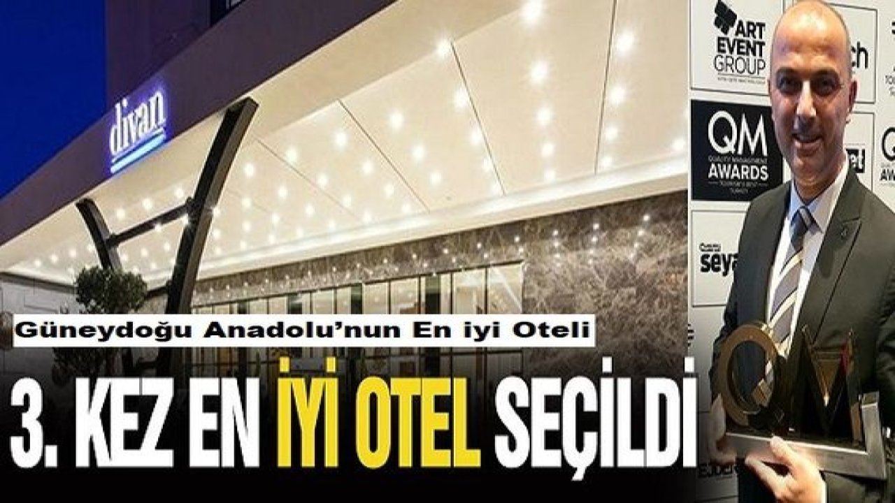 Divan Gaziantep 3. Kez “Güneydoğu Anadolu’nun En iyi Oteli".