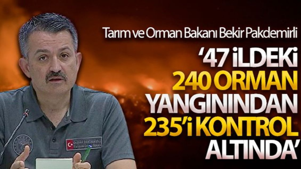 Bakan Pakdemirli: 'Şu anda yerleşim yerlerini tehdit eden bir yangımız yok'