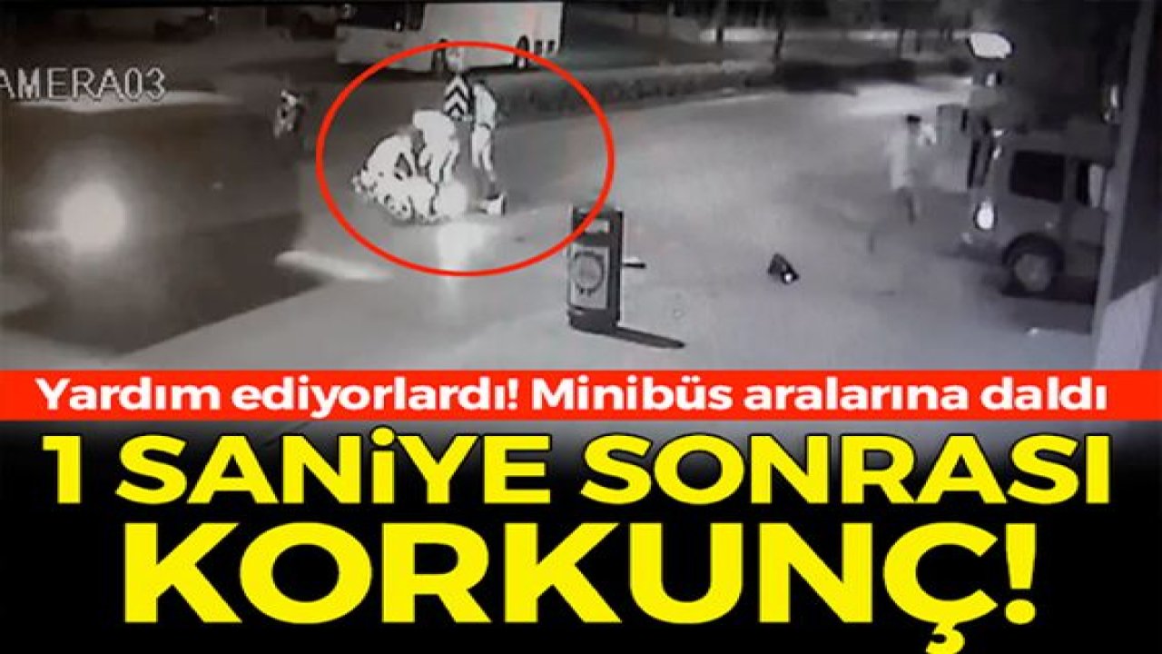 Son Dakika:Video Haber...Minibüs,kazazedeye yardım için koşan vatandaşların arasına daldı