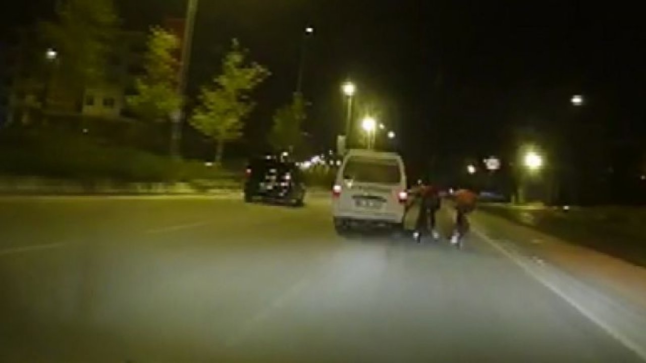 Gaziantep'te bisikletli gençler ölüme meydan okudu