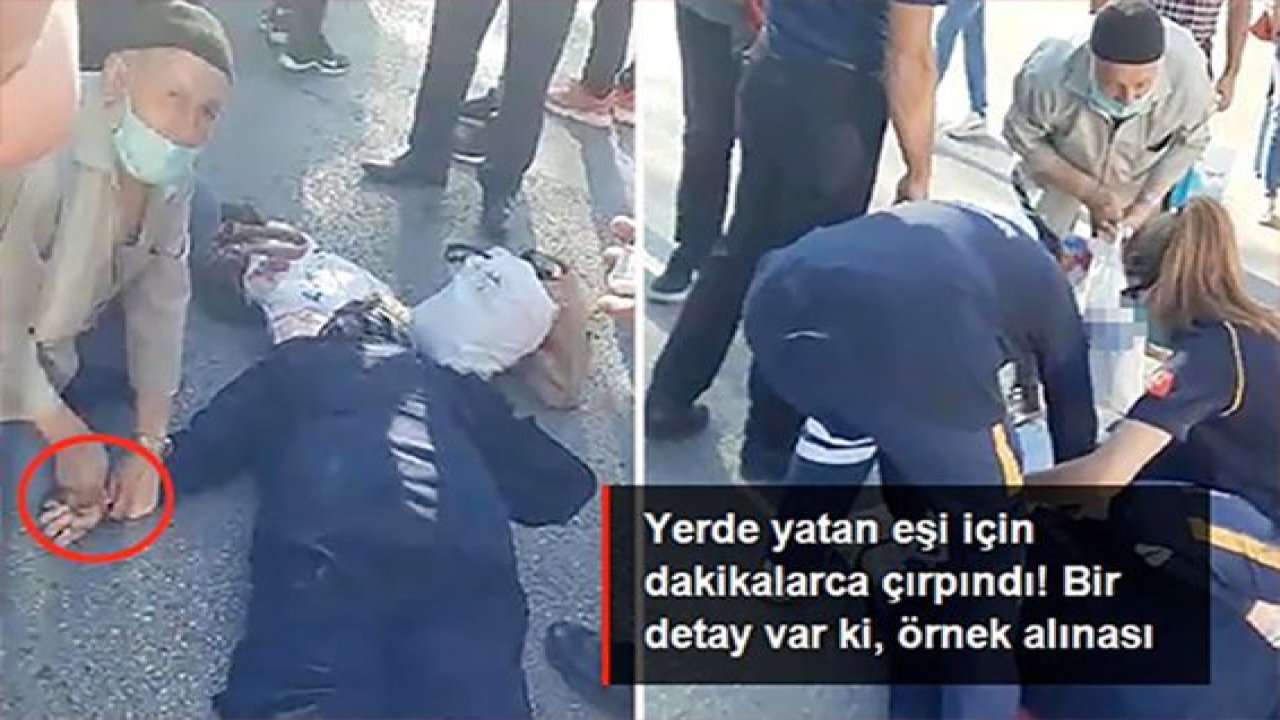 Son Dakika:Video Haber...Yaşlı adam minibüsün çarptığı eşini bir an olsun yalnız bırakmadı