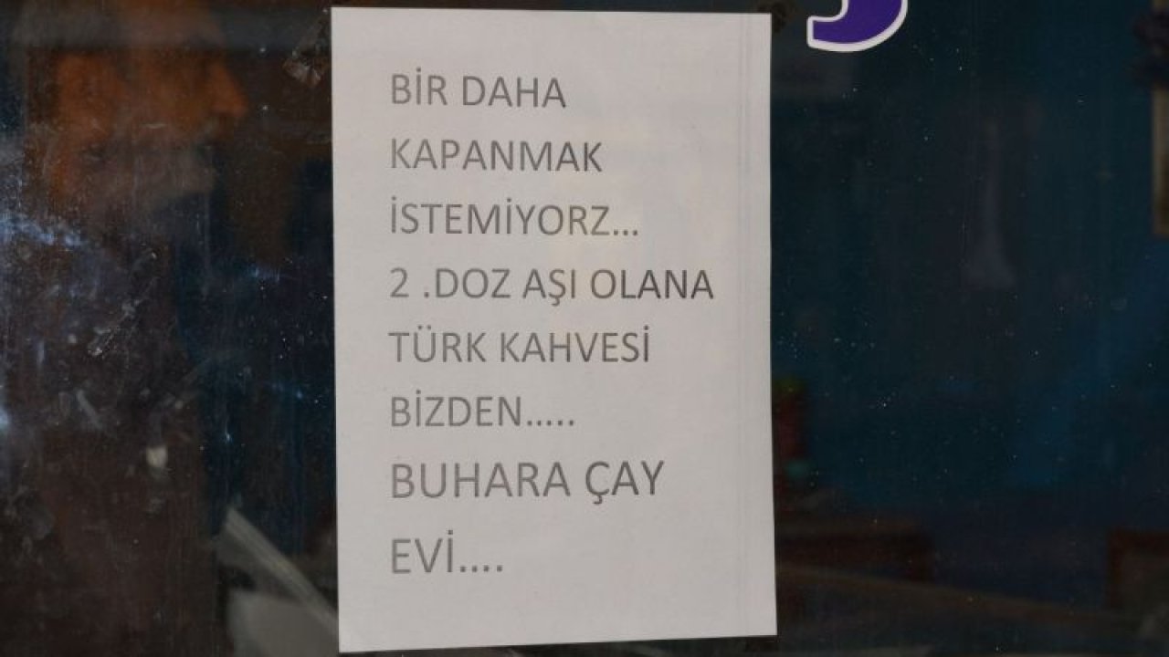 Gaziantep'te çay ocağı işletmecisinden 2 doz aşı olana Türk kahvesi ikramı