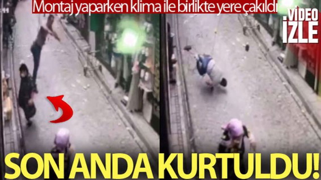 Son Dakika:Video Haber…Dengesini kaybetti klimayla birlikte aşağı düştü,yaşlı kadın son anda kurtuldu