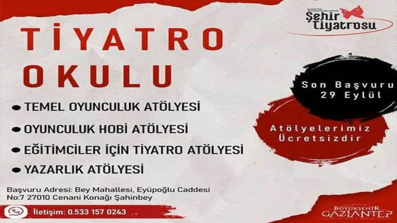 Gaziantep’te tiyatro okulu açılıyor