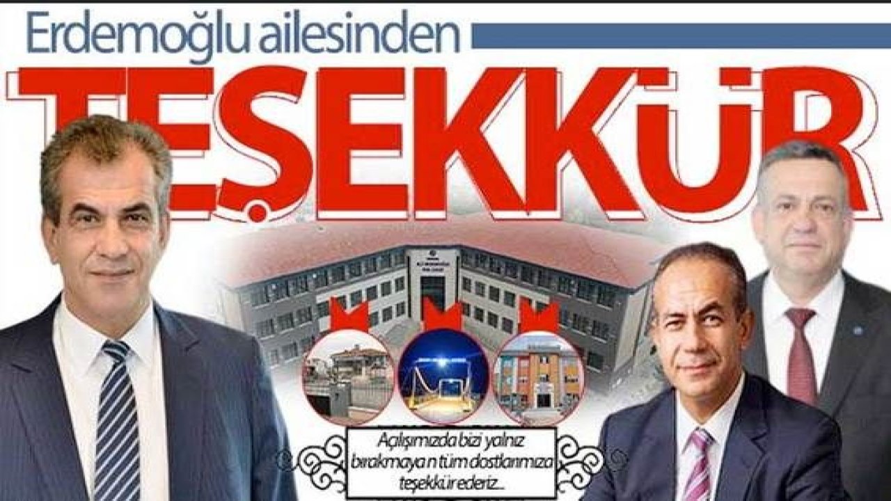 Erdemoğlu Ailesi'nden Teşekkür