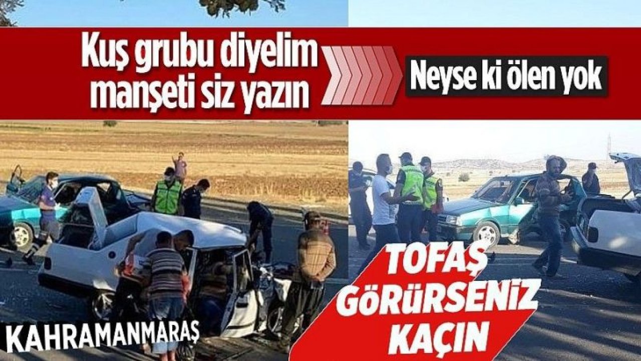 Kahramanmaraş'ta iki otomobil çarpıştı: Yaralılar var!