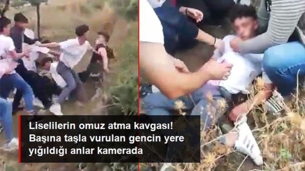 Son Dakika: Video Haber...Biri omuz attı diye onlarca liseli birbirine girdi