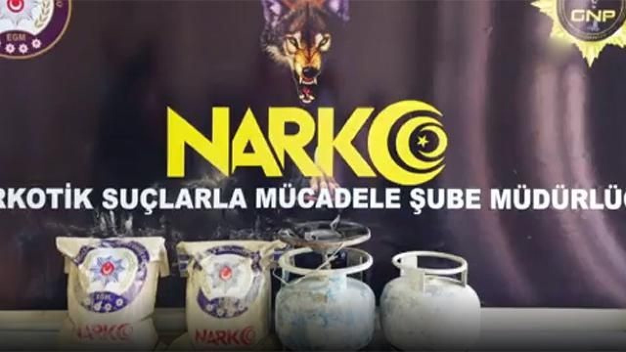 Son Dakika: Gaziantep'te piknik tüpünün içine gizlenmiş 8 kilogram eroin ele geçirildi