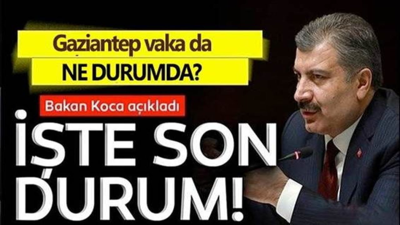 Bakan Koca Açıkladı...Gaziantep'te vaka oranı ne?