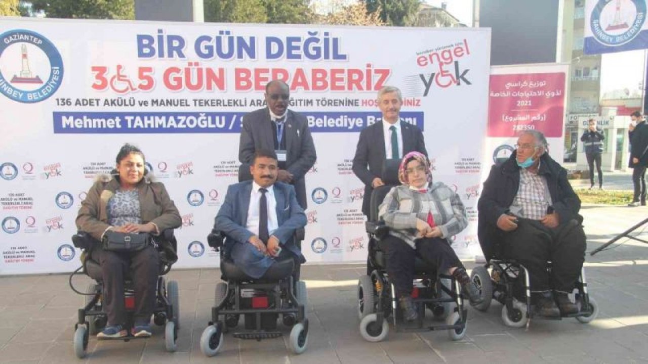 Şahinbey’de 136 engelliye akülü ve manuel sandalye