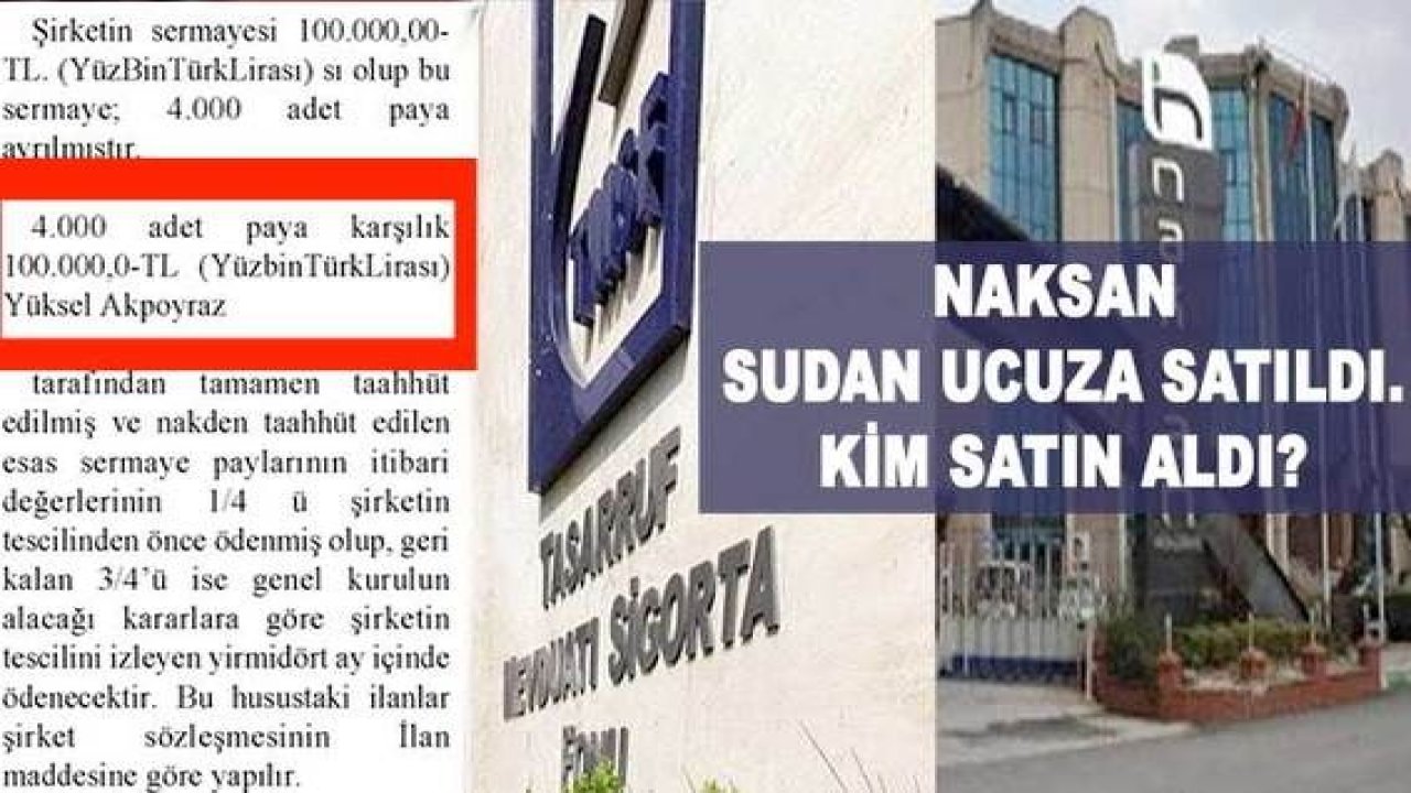 Son Dakika...Naksan Sudan Ucuza Satıldı.Kim Satın Aldı? Satın Alan Şirketin Faaliyetleri Var mı?