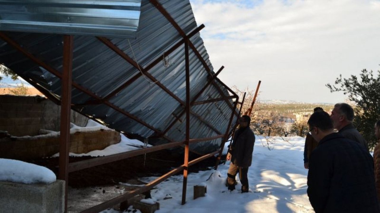 Son Dakika: Gaziantep'te kar yağışı nedeniyle 9 ahırın çatısı çöktü