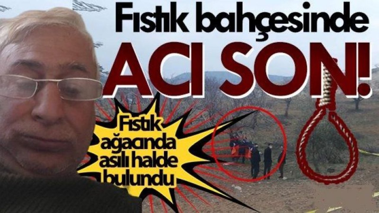 Son Dakika: Gaziantep'te intihar! Fıstık bahçesinde acı son