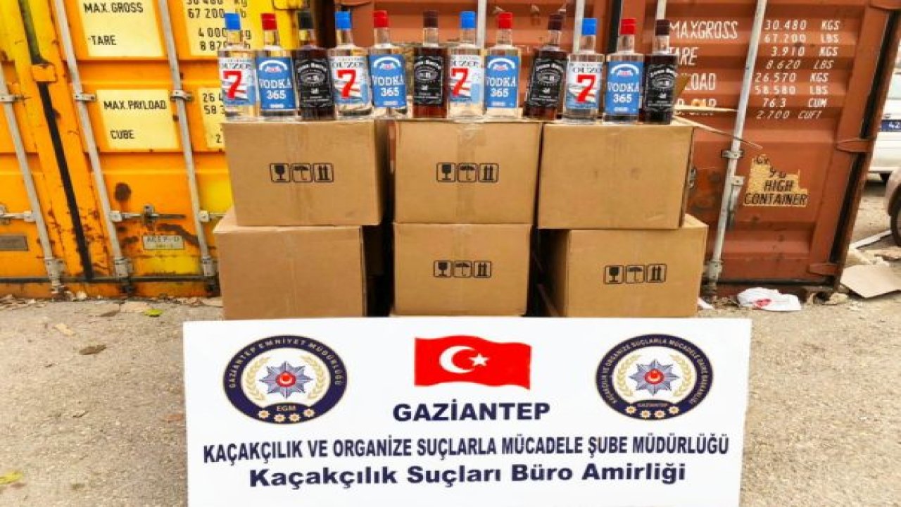 Gaziantep'te 547 şişe kaçak içki ele geçirildi